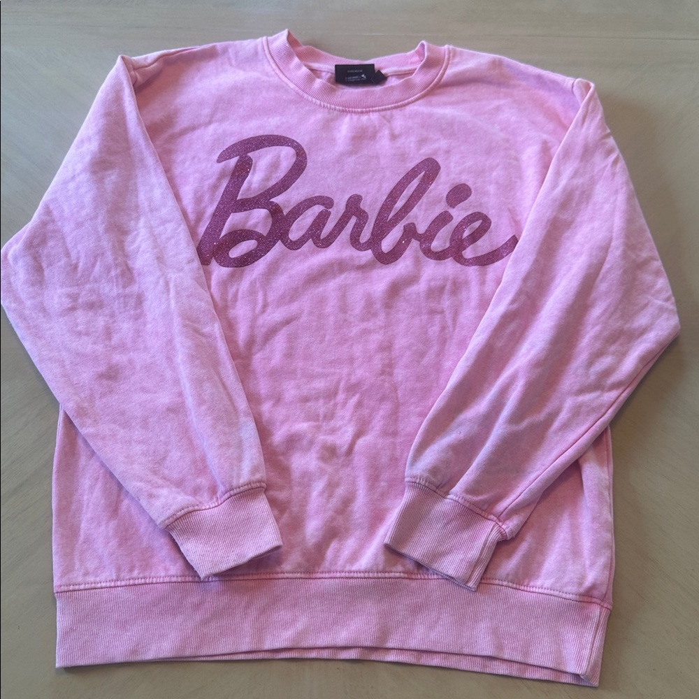 Barbie Pink Glitter Tye Dye Pullover Sweatshirt Size M